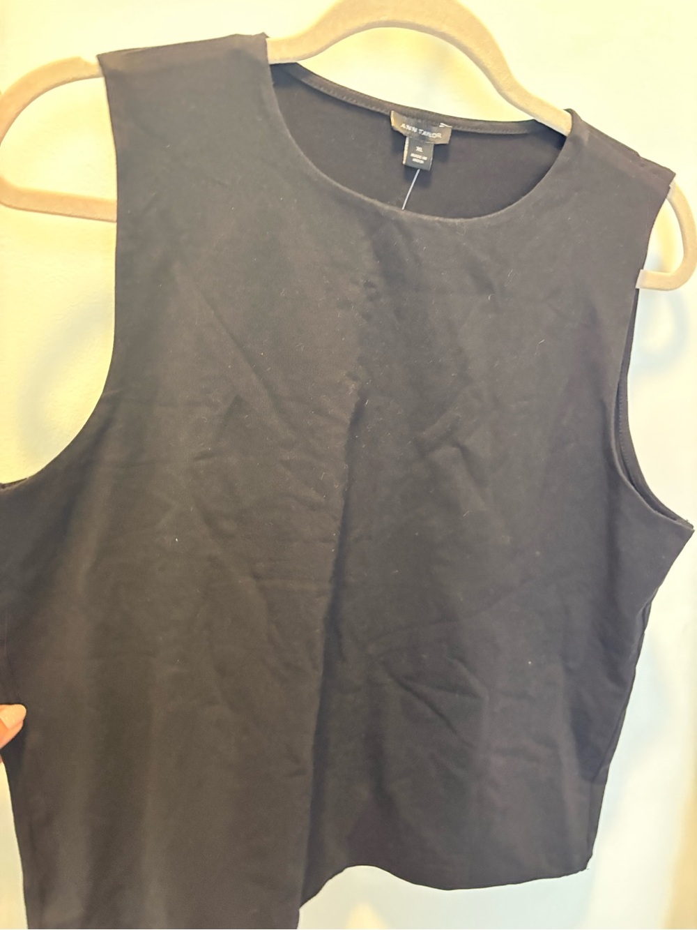 Ann Taylor Black Sleeveless Crewneck Tank Top